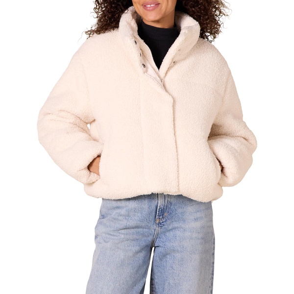 Amazon Essentials Women's Cropped Full-Zip Puffer Jacket (Quilted Matte or Sherpa Fleece)
