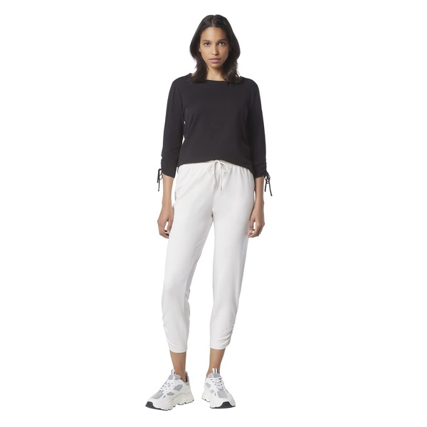 Andrew Marc Women's Performance Encased Elastic Rib Waistband 7/8 Drawstring Pant W/Adjustable Hem