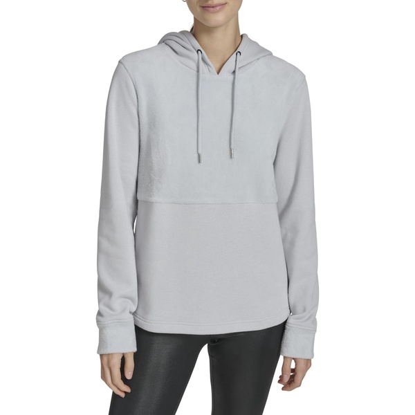 Andrew Marc Women's Front Pocket Fleece Hooded Top