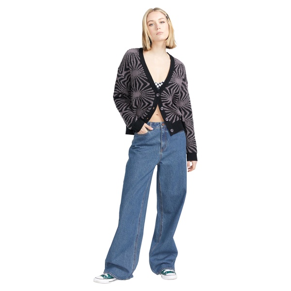 Volcom Women's Stoned Boyfriend Baggy Fit High Rise Denim Jean Pants
