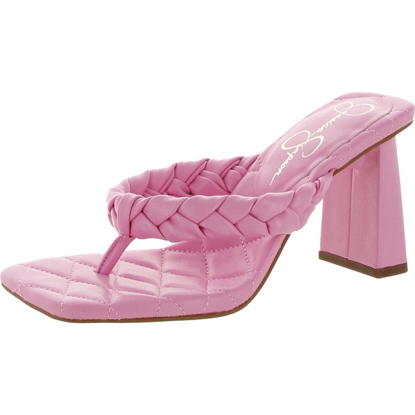 Jessica Simpson Zaliye Women's Faux Leather Block Heel Slide Sandals