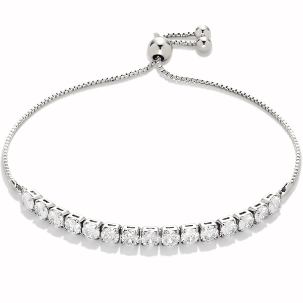 Amazon Essentials 14K Gold or Sterling Silver Plated Adjustable Cubic Zirconia Tennis Bracelet 9.5"