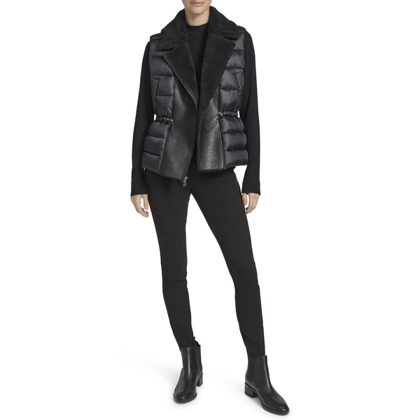 Andrew Marc Women's Sherpa Faux Leather Puffer Vest