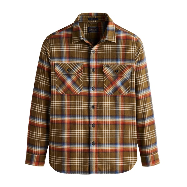 PENDLETON Men's Plaid Burnside Double-Brushed Flannel Shirt for Men - Heritage-Inspired Long Sleeve Plaid for Men
