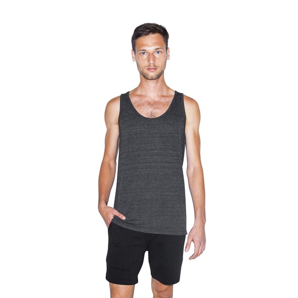 American Apparel Unisex Tri-Blend Tank, Tri/Black, X-Small