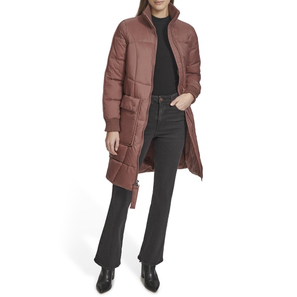 Andrew Marc Women's Quilted Rib Knit Collar Puffer