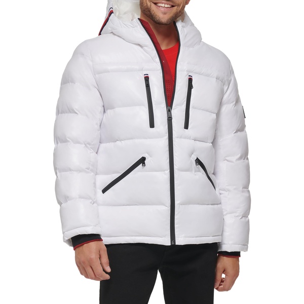 Tommy Hilfiger Men's Shiny Midweight Logo Puffer Jacket