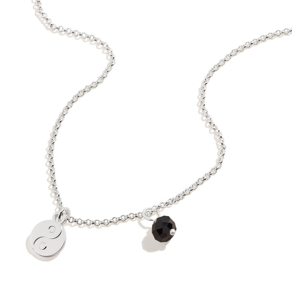 Alex and Ani Path of Symbols Adjustable Necklace for Women, Yin Yang Duo Charm, Shiny Silver Finish, 15.5 to 18.75 inches