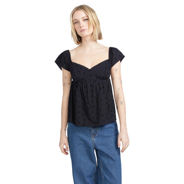 Volcom Women's Part Time Luver Cap Sleeved Top