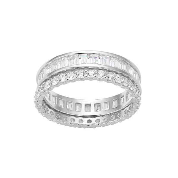 Amazon Essentials Cubic Zirconia Stackable 2-Ring Set in Sterling Silver