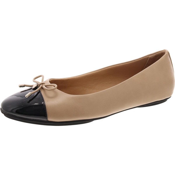 luci womens faux leather slip on flat shoes