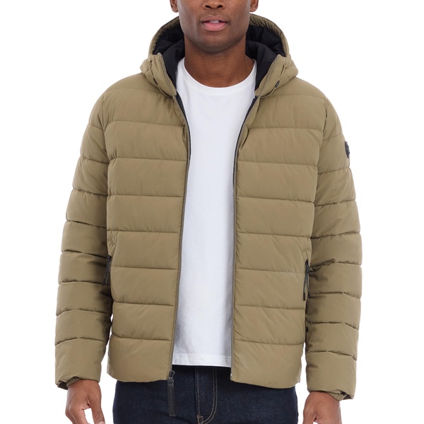 Michael Kors Men's Hooded Puffer Jacket, Rain and Cold Weather Coat