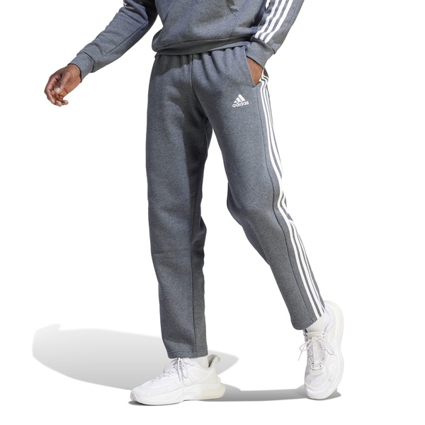 adidas Men's Essentials 3-Stripes Open Hem Fleece Pants