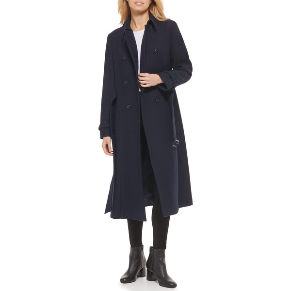 Cole Haan Women's Flared Trench Slick Wool Coat