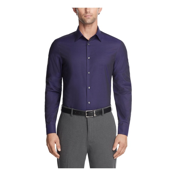 Calvin Klein Men's Dress Shirt Herringbone Stretch