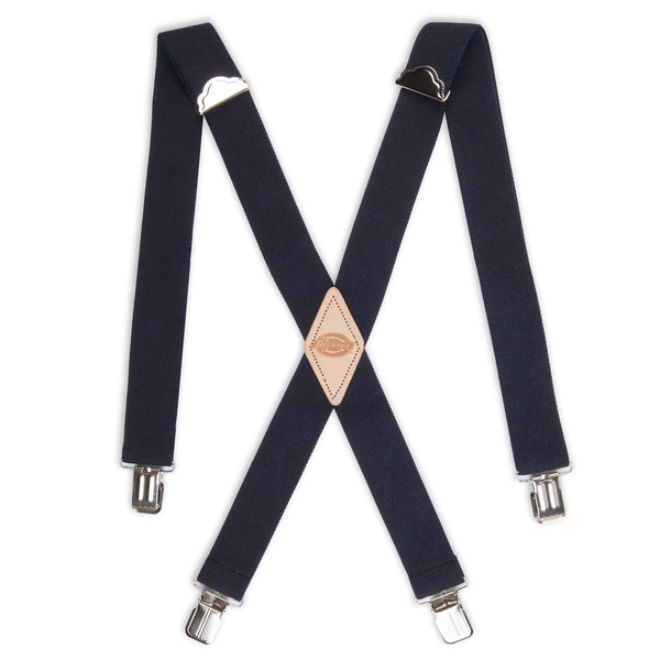 Dickies Men's 1 1/2 inch Solid Straight Clip Adjustable X Back Suspender