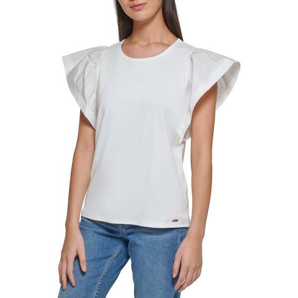 Calvin Klein Women's Plus Size Flutter Sleeve Top
