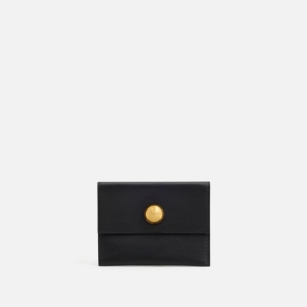 Black Leather Carrousel Folded Card Holder