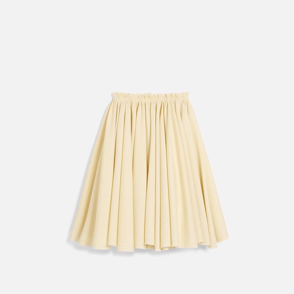 Yellow Wool Skirt With Godets
