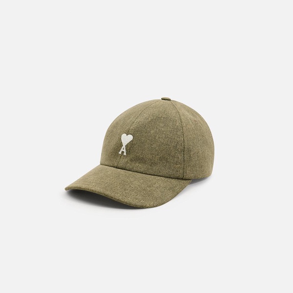 Green Cotton Ami de Coeur Embroidery Cap