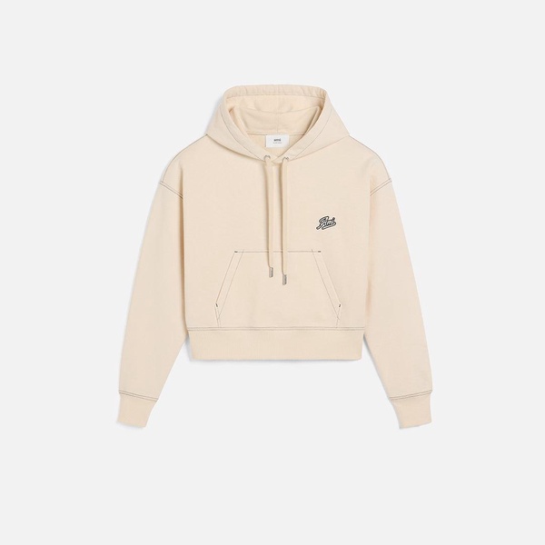 Beige Cotton Hoodie Ami Signature