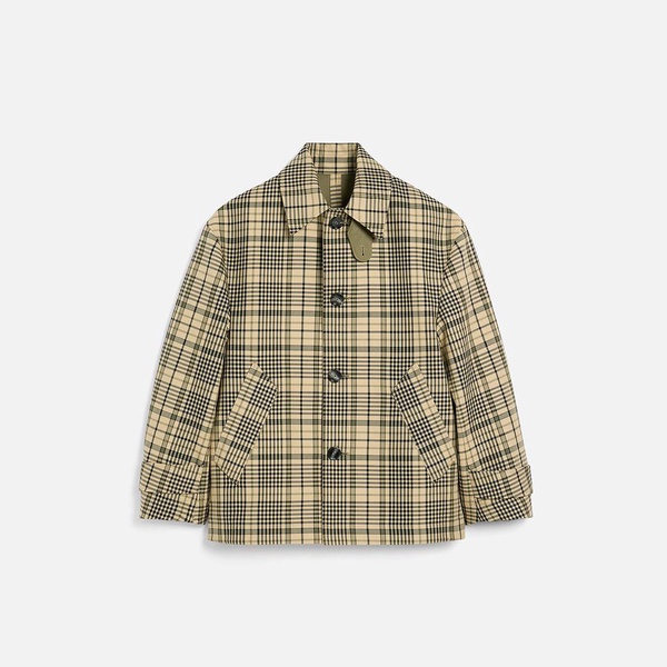Beige Bounded Buttoned Jacket