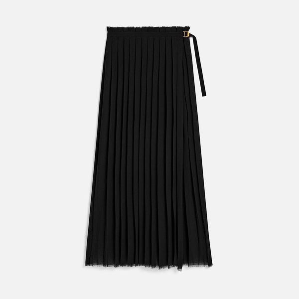 Black Long Pleated Skirt