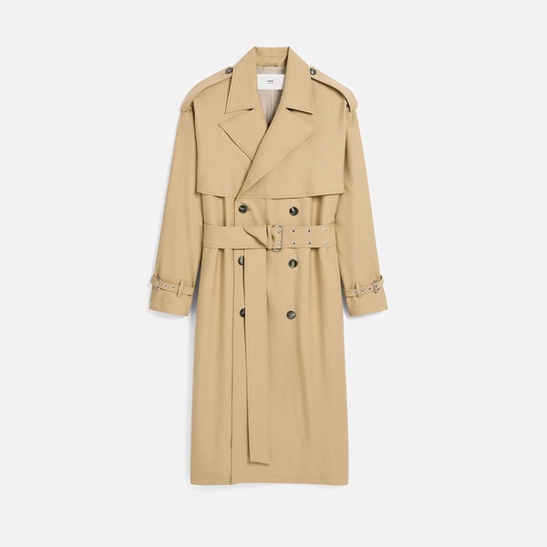 Beige Wool Trench Coat