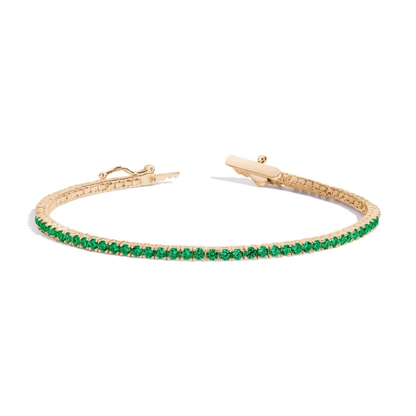Lab Grown Green Emerald Tennis Bracelet