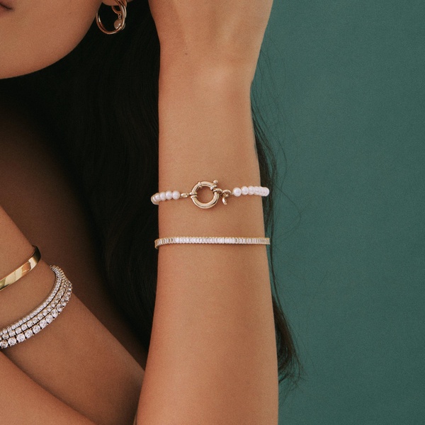 Lab Grown White Sapphire Baguette Tennis Bracelet