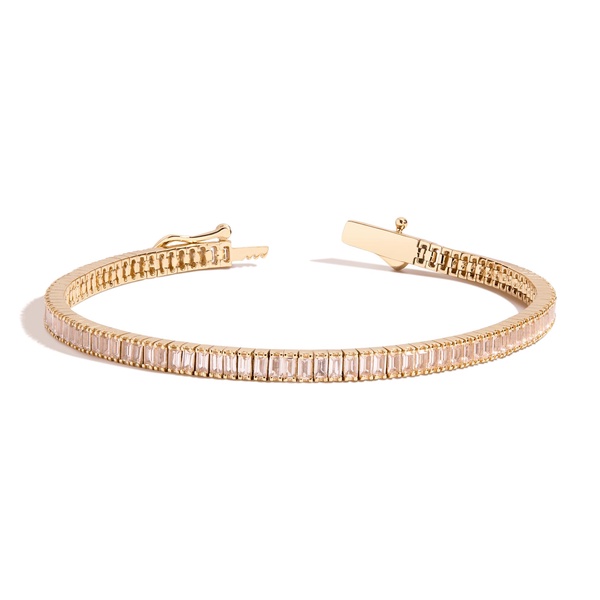 Lab Grown Morganite Baguette Tennis Bracelet
