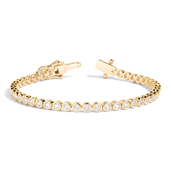 Lab Grown White Sapphire Bezel Tennis Bracelet