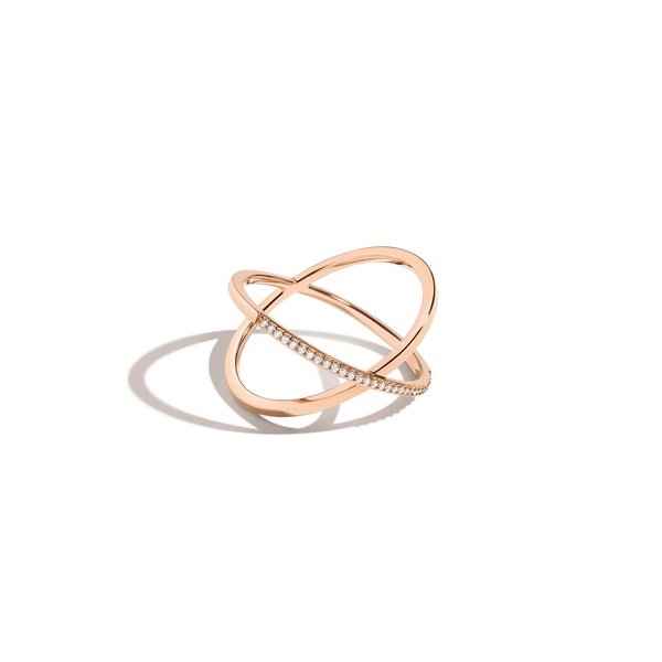 Petite Half Diamond X Ring