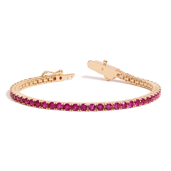 Lab Grown Red Ruby Tennis Bracelet - 6ct