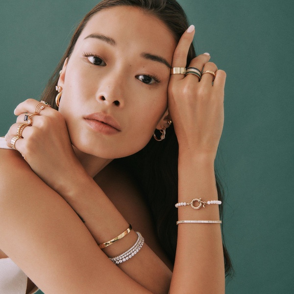 Lab Grown White Sapphire Baguette Tennis Bracelet
