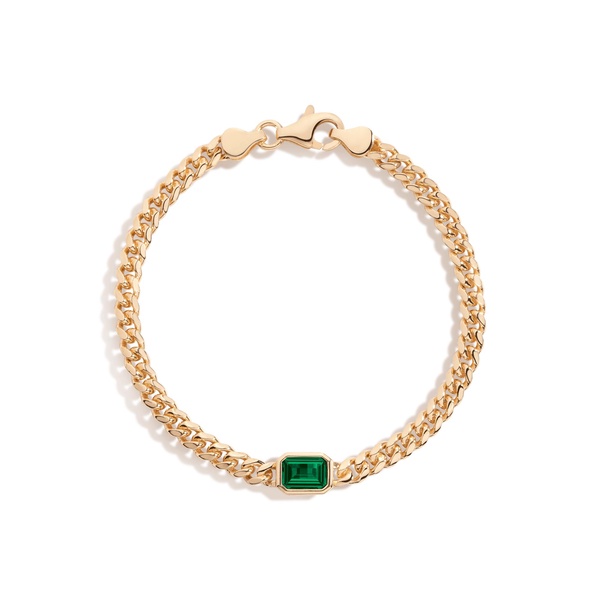 Emerald Curb Chain Bracelet