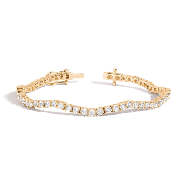 Lab Grown White Sapphire Wave Tennis Bracelet