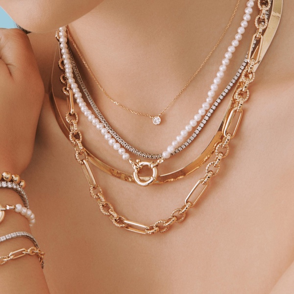 Medium Diamond Bezel Necklace