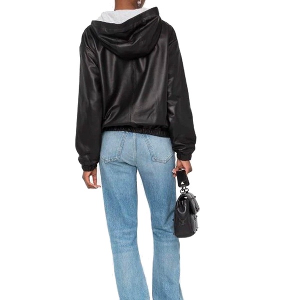 Leather Hooded Top