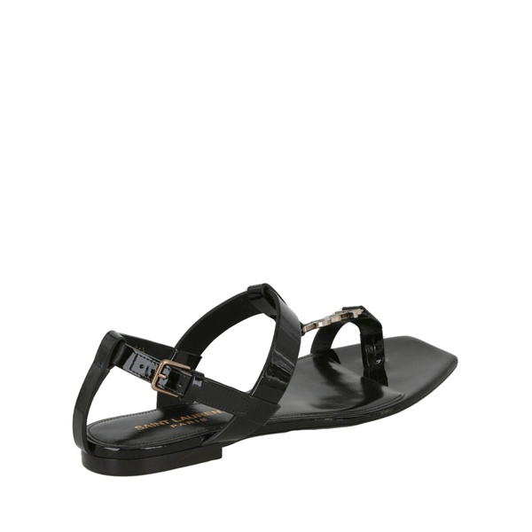 Saint Laurent Cassandra Logo Leather Sandals Women