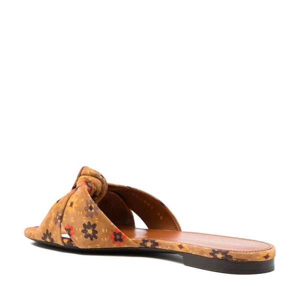 Saint Laurent Bianca Knotted Suede Slides Women