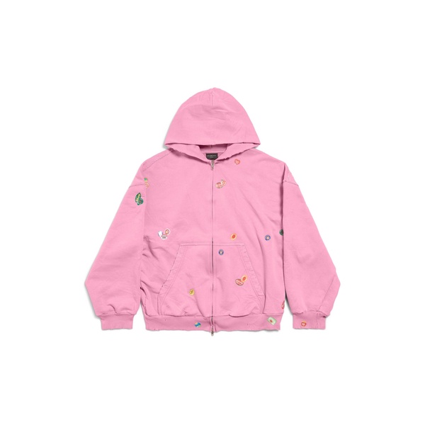 Women's Fruity Zip-up Hoodie Regular Fit in Pink