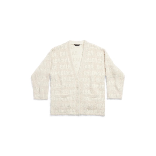 Women's Allover Furry Cardigan in Light Beige