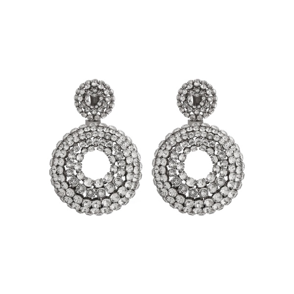 Women's Palazzo Round Earrings in Antique Silver