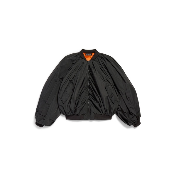 Women's Draped Bomber in Black
