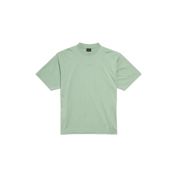 Balenciaga Back Reflective T-shirt Medium Fit in Sage Green
