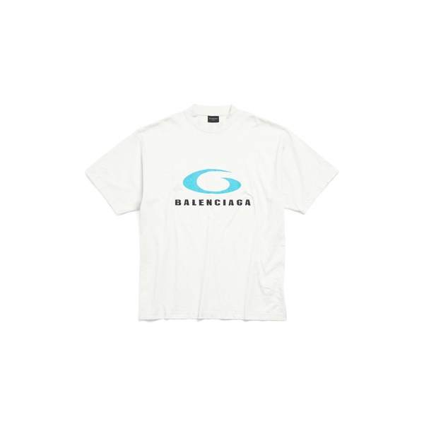 Men's Loop Sports Icon T-shirt Medium Fit in Dirty White/blue