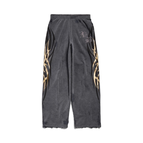 Men's Tacky Gold Baggy Sweatpants in Black