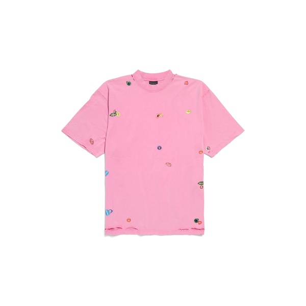 Women's Fruity T-shirt Medium Fit in Faded Pink