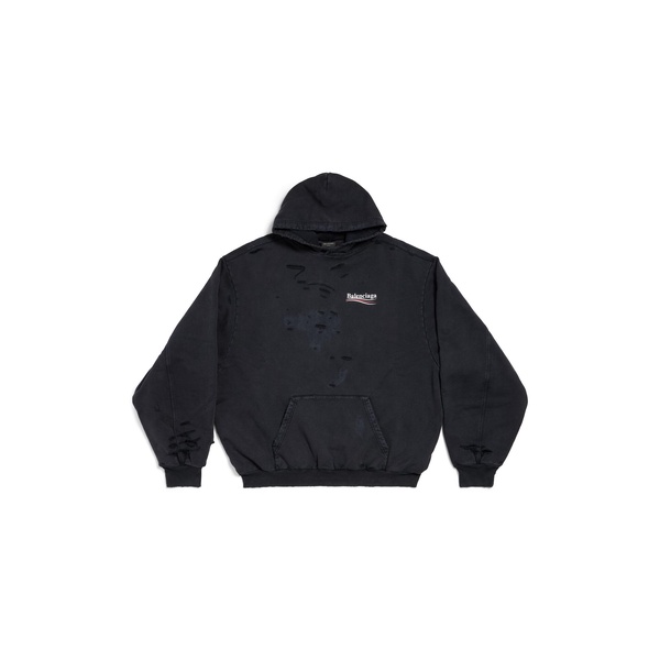 Men's Political Campaign Layered Hoodie in Black